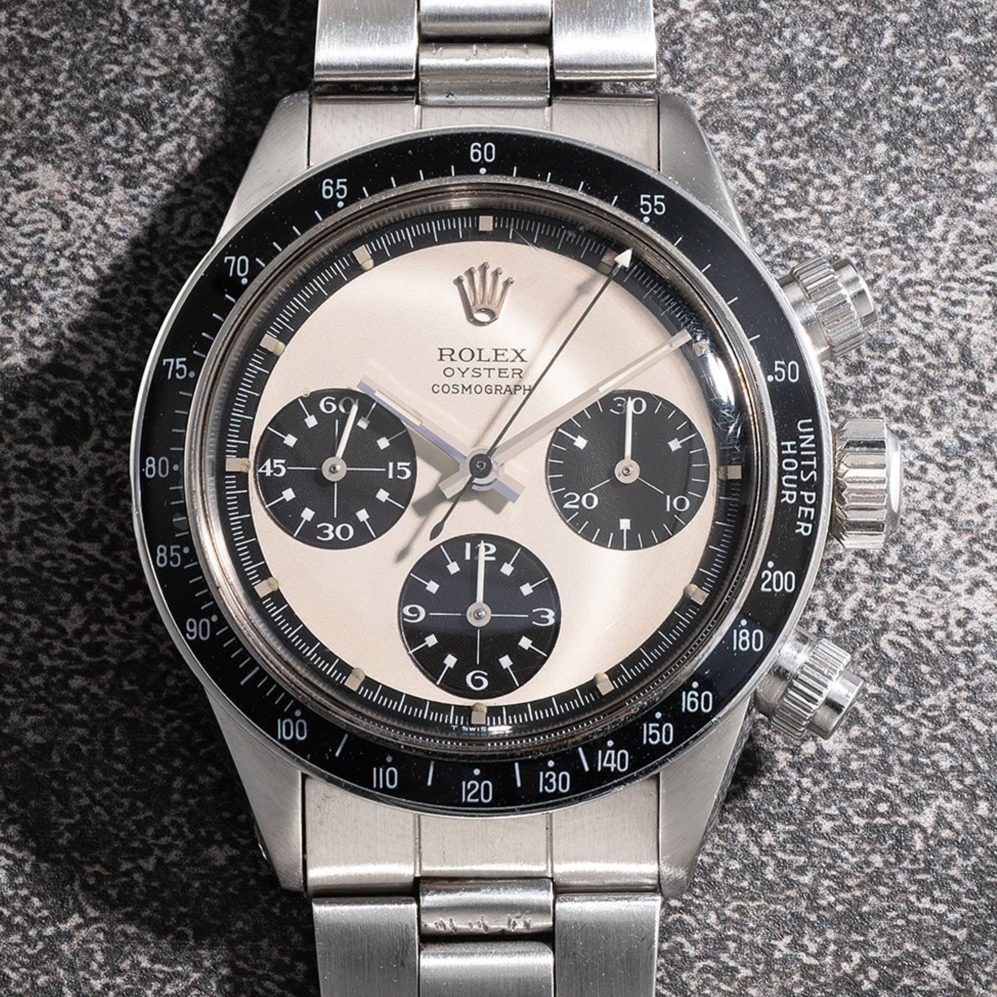 Rolex Daytona exotic Paul Newman dial close-up